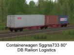 Zweiteiliger Containertragwagen Sggrss733 DBAG Set1