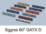 Zweiteiliger Containertragwagen Typ Sggrss GATX D weiß
