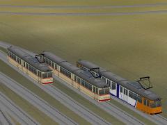 Gelenk-Straenbahn VBL126, VBL150 und MVV5501