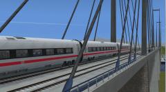 Bausatz Schrägseilbrücke für Bahn (2gleisig) und Einwegstraßensystem