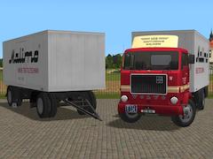 Volvo F88 + Anh&auml;nger mit Kofferaufbau -KV Waldheim/Malimo- (V10NDK10547 )