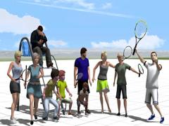 Tennisplätze als Set mit Figuren