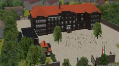Schulgebäude 50er Jahre | Variante rotes Ziegeldach Projekt Zeche
