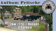 Lkw 30er Jahre | Typ C | PRITSCHE in den Farben Beige, Blau und Grn jeweils mit Anhnger