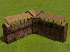 Burgmauer Ecke, innen für Burganlage, WS3