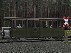 600mm WEM-Feldbahn-Personenwagen (flaschengrün) beladbar
