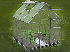 Garten-Set, moderne Gewächshäuser und animierte Pflanzen in verschiedenen Wachstumsphasen (V14NMS70084 )