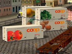 Kühl-Container, Ladegüter, für den Tragwagen RhB Sb-v 