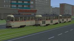 Strassenbahn Tatra T4D und B4D Meterspur Beige