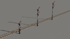 Hauptsignalset (2-flg) als Standard-, Hoch- und Zwergsignal (Regelanstrich)