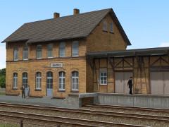 Bahnhof und Dienstgebäude  aus Backstein (V15NRE10175 )