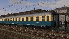 Eilzugwagen 1. Klasse Ayl/Aym401 ozeanblau-beige der DB in Ep4