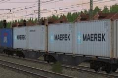 Zweiteilige Containertragwagen Typ Sggrss 80 der CD