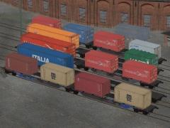 Zweiteiliger Containertragwagen Typ Sggmrs 715