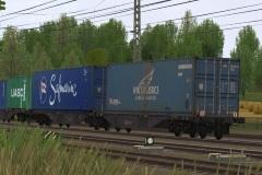 zweiteiliger Containertragwagen Typ Sggmrss 90 CD Cargo