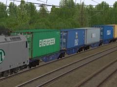 Zweiteilige Containertragwagen Typ Sggmrss 90 ITL