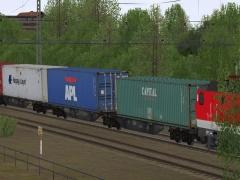 Zweiteilige Containertragwagen Typ Sggmrss 90 BB