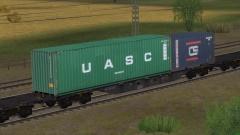 Vierachsige Containertragwagen Typ Sgnss 60 BB