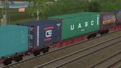 Vierachsige Containertragwagen Typ Sgnss-y 60 BB