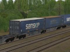 Zweiteiliger Containertragwagen Typ Sggmrs Hupac