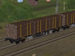 Holztransportwagen Typ Sgnss AAE mit ExTe-Rungen Erweiterungs-Set 2 (V60NDB10337 )