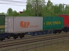 Vierachsiger Containertragwagen Typ Sgnss Cemat