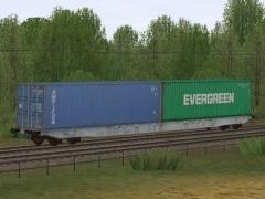 Vierachsiger Containertragwagen Typ Sggnss AAE
