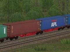 Zweiteilige Containertragwagen Typ Sggrs 716 DBAG