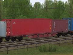 Vierachsiger Containertragwagen Sgns 696 DBAG