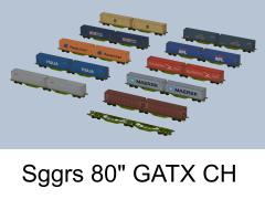 Zweiteiliger Containertragwagen Typ Sggrs GATX CH