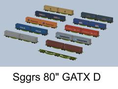 Zweiteiliger Containertragwagen Typ Sggrs GATX D