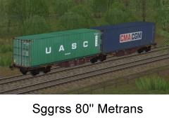 Zweiteiliger Containertragwagen Typ Sggrss Metrans