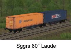Zweiteiliger Containertragwagen Typ Sggrs Laude (V60NDB10513 )