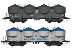 4-achsiger Staubgut Silowagen KKds55  Set 1