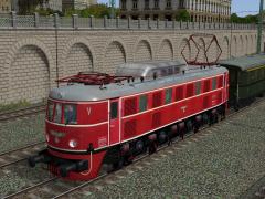 Elektrische Schnellzuglokomotive E19-12 der DRG, rote Farbgebung, Epoche IIc