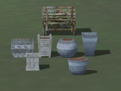 Blumenkübel und Kompost-Set