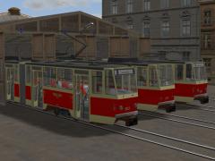 Tatra-Straenbahn KT4D Rot-Beige mit Tauschtextur