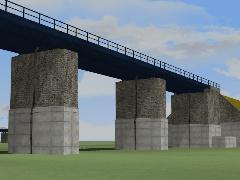 Eingleisige Eisenbahnbrücke (Stahltrog) als Baukasten (V80NLD10003 )