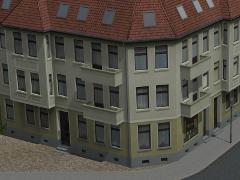 Renovierte Altbau-Eckhäuser mit Balkon