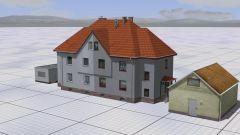 Modell Set : Doppelhaus mit zwei Garagen