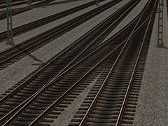 Animierte Parallelverbindung für den Gleisabstand von 4,5m im UIC-Holzschwellen-Gleisstil