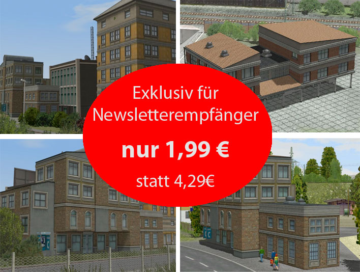 Stadthäuser-Set im amerikanischen Stil der Postmoderne 